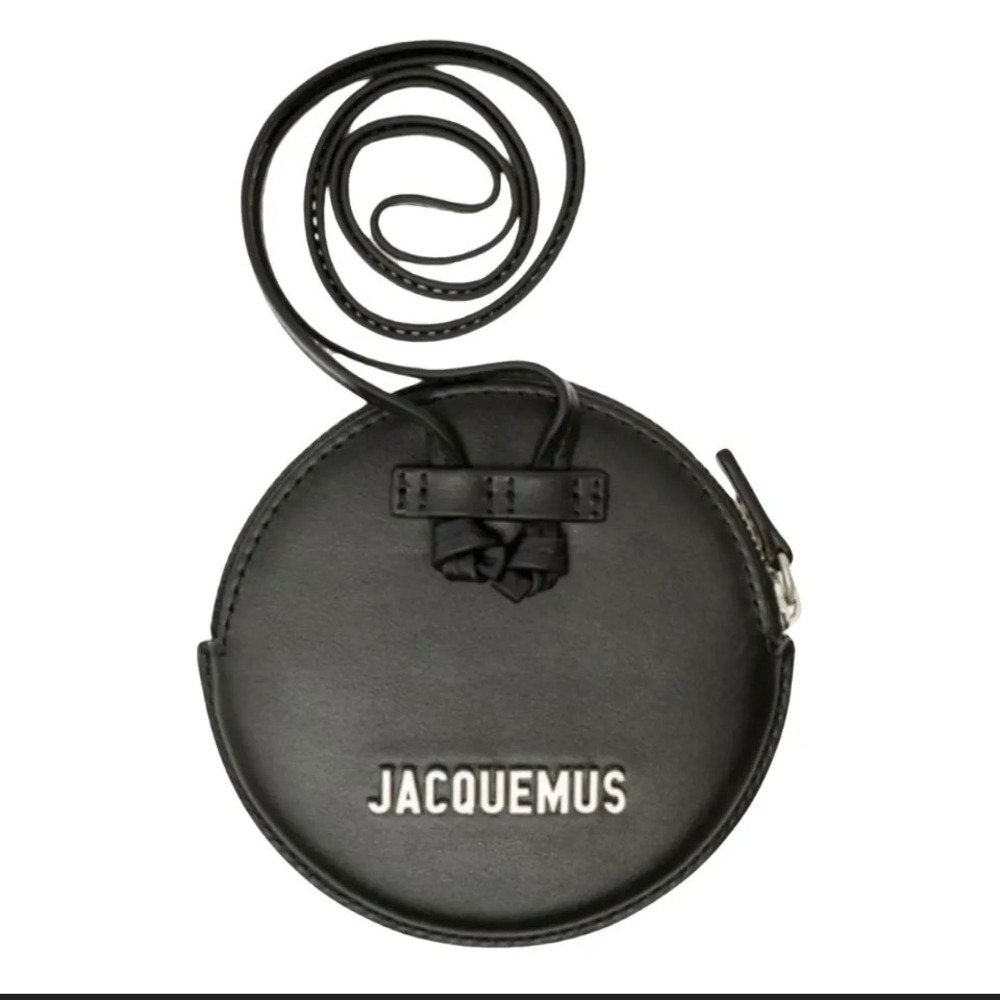 Jacquemus‎ Le Porte Cartes Leather Small Round Coin Purse Wallet Black